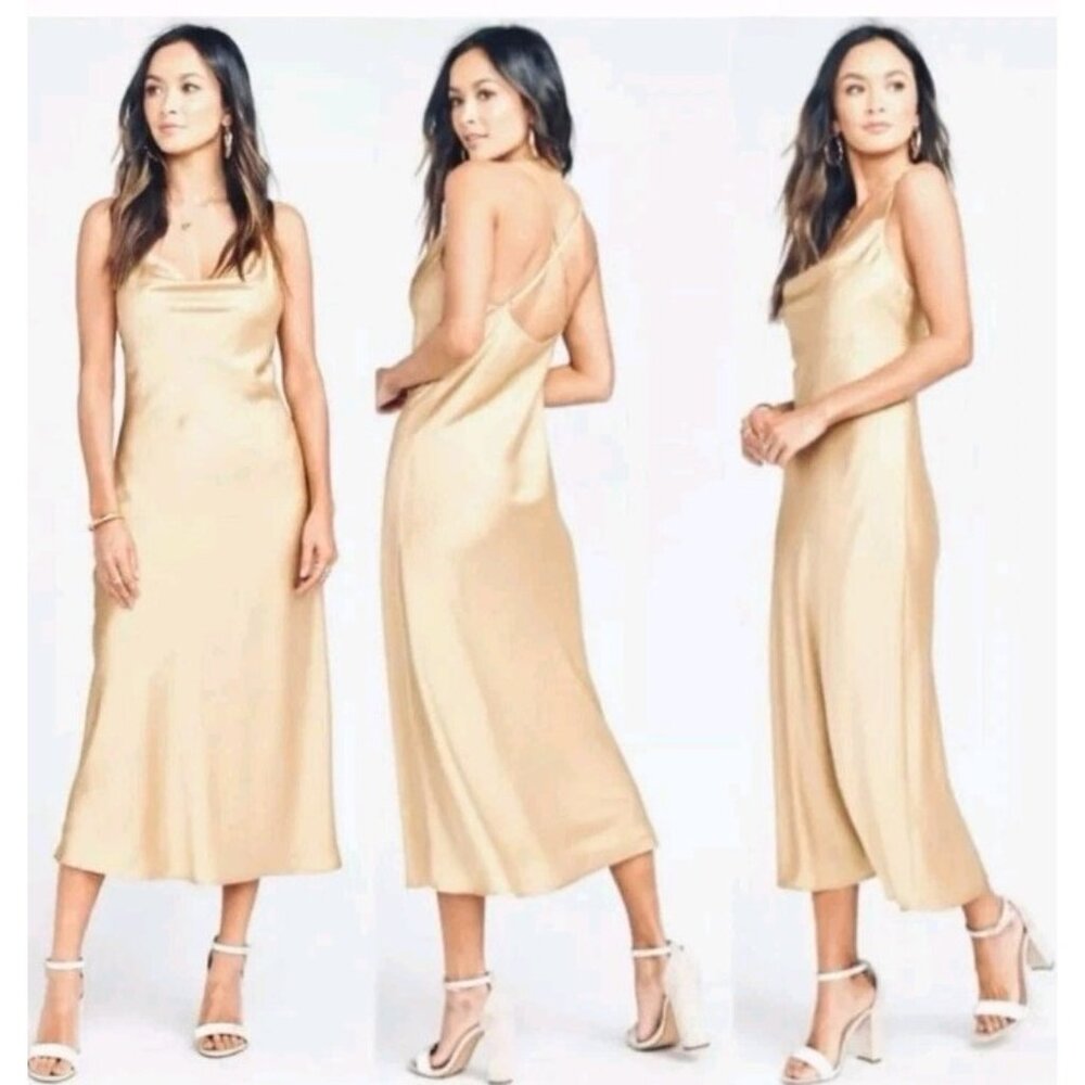 Show Me Your‎ MuMu Verona Cowl Dress 2XL Rose Gold Luxe Satin Wedding